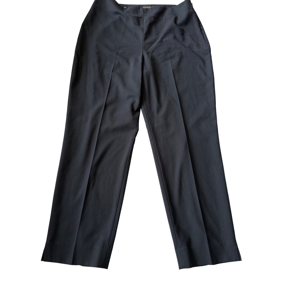 Talbots Womens Hollywood Straight Dress Pants 12P Black Workwear Career Office